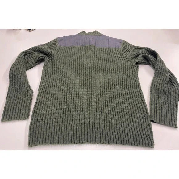 NWT Eddie Bauer Mens  Knit Fisherman Sweater ‎ Collar Wool Blend Large - Picture 2 of 7
